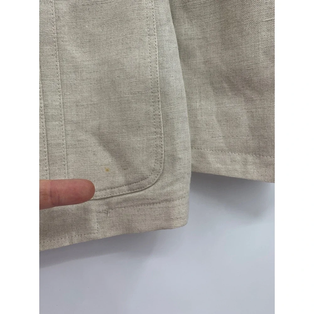 Cubavera Blazer Mens 40/Medium Beige Solid Linen Blend Tropical Summer NEW